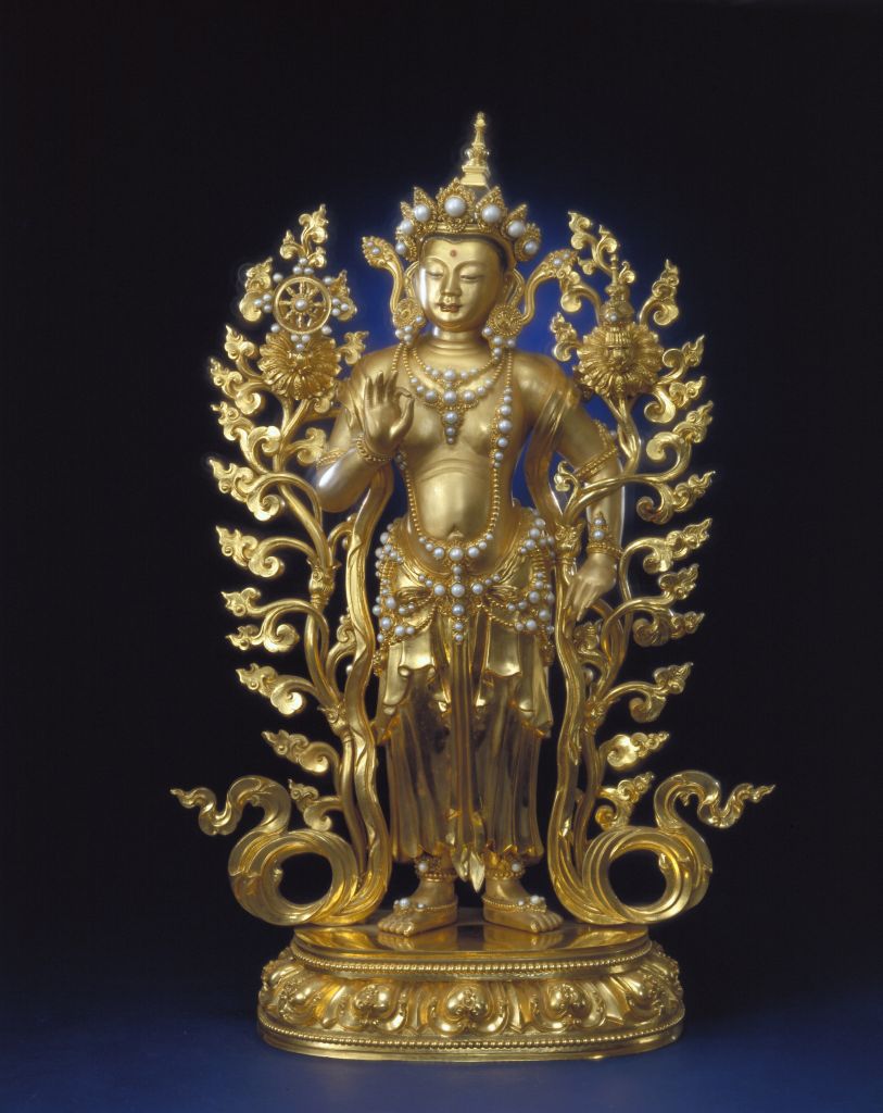 图片[1]-Gold inlaid statue of East Pearl Bodhisattva-China Archive